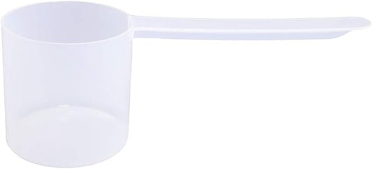 Plastic Measuring Scoop, (70 cc | 4.73 tbsp | 2.37 fl oz. | 70 mL) Long Handle Spoons for Powders, Granules, Coffee, Pet Food, Baking Supplies, Protein and Other Dry Goods, BPA Free (Set of 1)