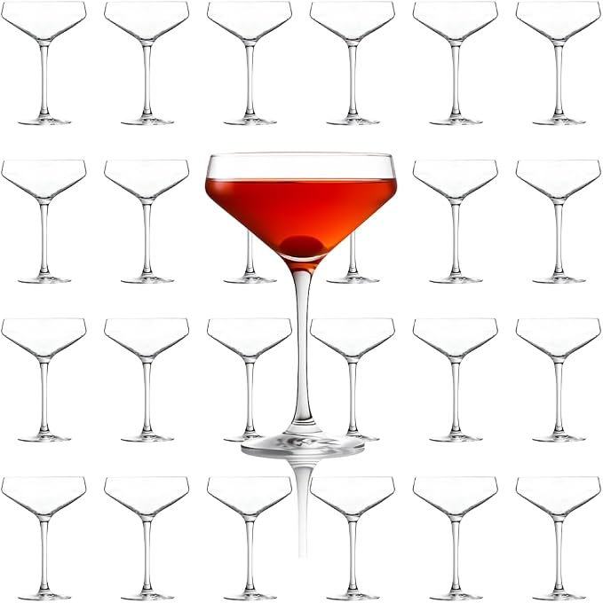 LEMONSODA Classic Nick & Nora Martini Glasses, 6oz, Set Of 24, 2273 | Vintage 1930s Inspired Cocktail Glassware, Lightweight Durable Crystal Clear Glasses For Manhattan Cosmopolitan Drinks by LEMONSODA