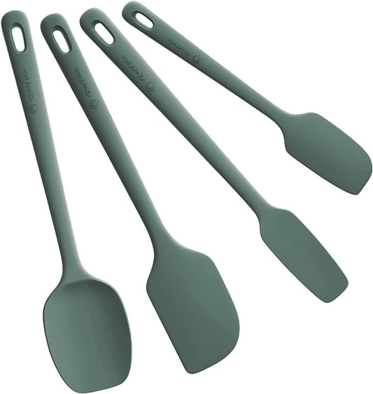 ChefAide 4 Pieces Silicone Spatula Set, Food Grade Rubber Spatula, Upgrade Strong Handle with Ergonomic Grip, Heat Resistant for Nonstick Cookware, Cooking by ChefAide