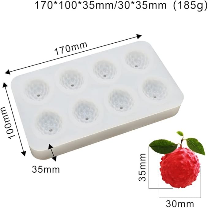 Silicone Mold Baking Pan Non-Stick Baking Pastry Chocolate Cake Dessert DIY Decoration Tools (2PCS Litchi Y_6.8x4x0.14 inch)