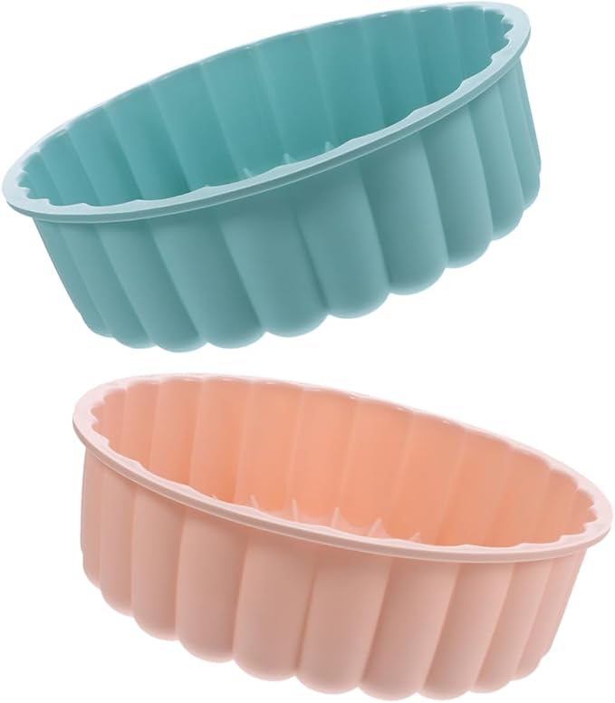 SECFOU 2pcs Food Grade Silicone Cake Pan Round Nonstick for Tart and Cheesecake Baking Up by SECFOU