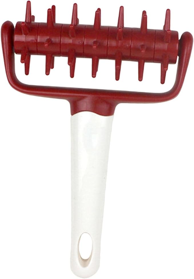 Docker Roller, Pin Biscuit Wheel Roller, Docking Tool for Pastry Bread, Red, 19x12.5cm by Unknown