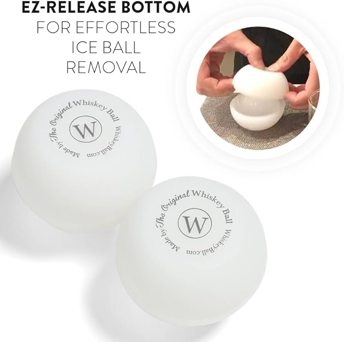 The Original Whiskey Ball (2 pack), Whiskey Ice Ball Maker Mold, 2-Pack Premium Silicone Sphere Molds – Easy Release & No Leak Design for Superb Whiskey