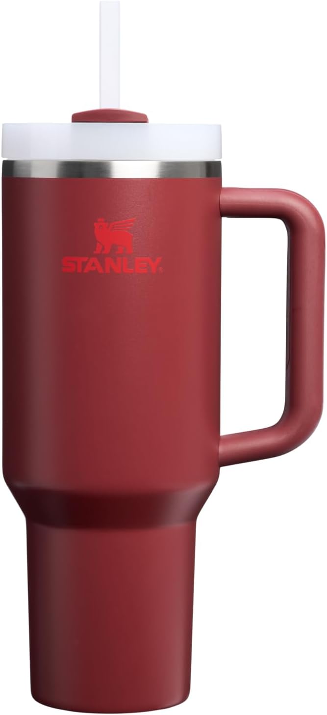 STANLEY Quencher H2.0 Flow State Tumbler, 40 oz, Cranberry | Handle and Straw | 3-Position Lid | Cup Holder Compatible for Travel | Insulated Stainless Steel Cup | BPA-Free by Unknown