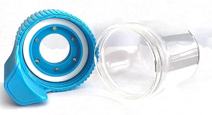 Led Transparent Glass Seal Storage Jar, Light-Up Magnifying Ornamental Glass Bottle (Blue) - Image 4
