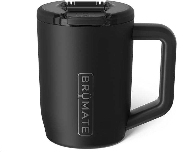 BrüMate Müv - 15oz 100% Leak Proof Insulated Coffee Mug with Handle & Lid - Stainless Steel Coffee Travel Mug - Double Walled Coffee Cup (Matte Black) by Br%C3%BCMate