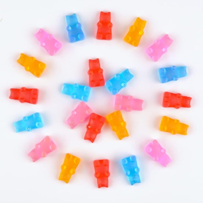 Gummy Molds, Bear Dinosaur Heart Mini Donut Silicone Gummy Molds with 2 Droppers, Pack of 4 Silicone Candy Mold