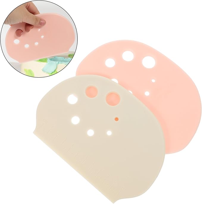 jojofuny 2pcs Reusable Dough Scraper with Measuring Scale and Non-slip Surface, Pp Dough Cutter for Pastries and Breads, Comfortable Grip Kitchen Tool for Baking and Cake Preparation - Image 8