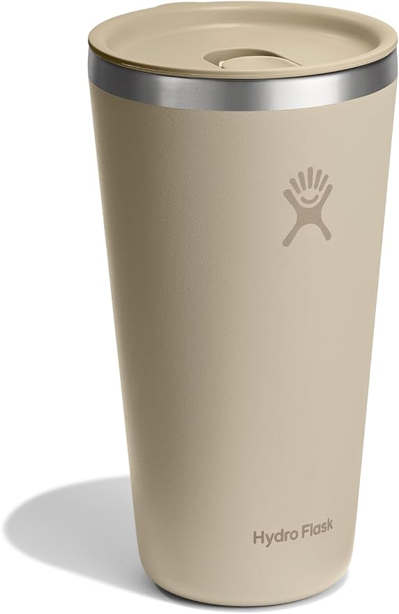 Hydro Flask All Around Tumbler Press-in Lid, Insulated Travel Mug, Stainless Steel Coffee Cup 28 Oz Oat Tan - Image 2