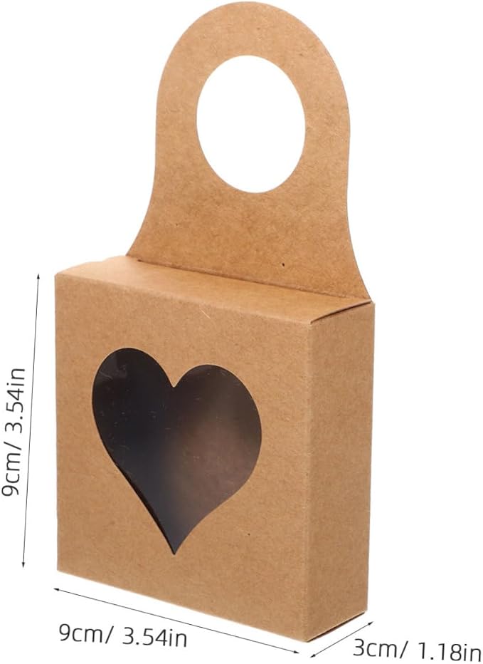 TEHAUX 30pcs Kraft Paper Hanging Wine Boxes with Window, Decorative Candy and Cookie Packaging Boxes for Wrapping, Suitable for Party and Holiday Presentations - Image 2