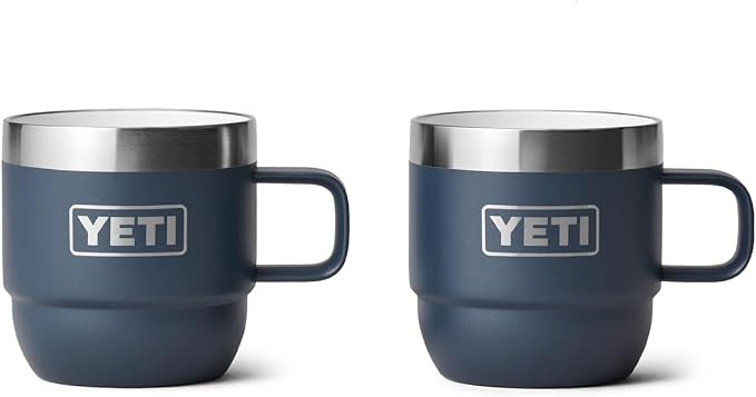 YETI Rambler 6 oz Stackable Mug, Stainless Steel, Vacuum Insulated Espresso/Coffee Mug, 2 Pack by YETI