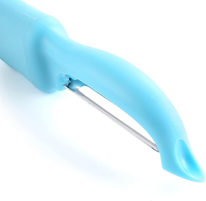 Spring Chef Swivel Potato Peeler with Soft Grip Handle, Set of 2, Aqua Sky | Premium Vegetable Peeler w/ Sharp Stainless Steel Blades, Multifunctional Food Peeler for Apple, Carrot, Cucumber, Fruit - Image 9