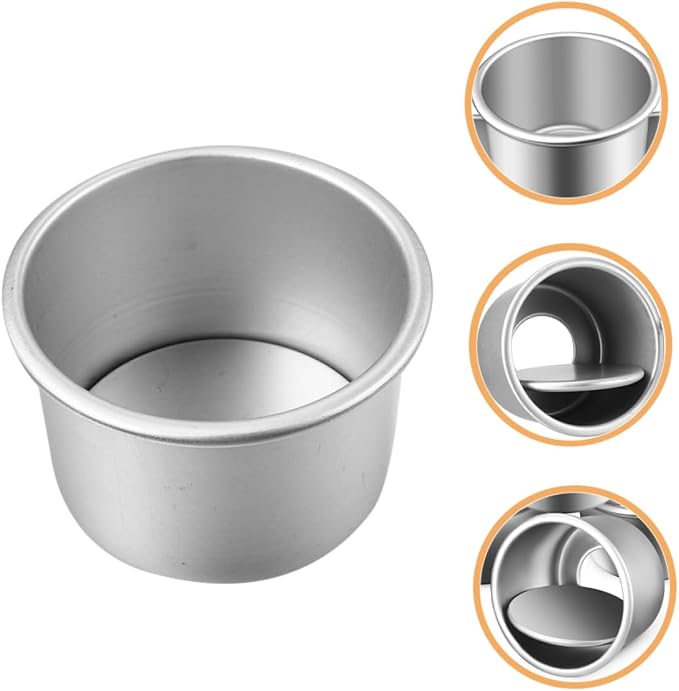 5Pcs Nonstick Round Aluminum Alloy Cake Pans with Removable Bottom for Baking Even Heating Cake Molds for Cakes and Desserts Easy to and Practical Bakeware - Image 3
