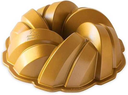 Nordic Ware NW 95577 75th Anniversary Braided Rope Bundt Cake Pan, Gold 12 Cup Capacity by NordicWare