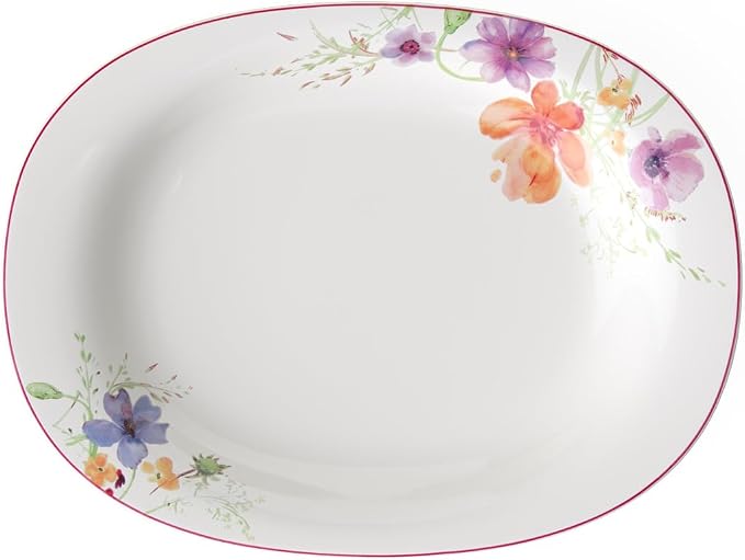 Villeroy & Boch Mariefleur Basic Serving Platter, 34 cm, Premium Porcelain, White/Multicoloured by Unknown