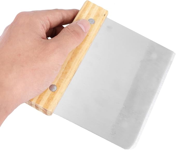 jojofuny Dough Scraper and Pastry Cutter for Cutting Dough and Sectioning Crusts Stainless Steel 2pcs with Wooden Handle, Sturdy Kitchen Tool Random Color for Baking and Pizza Preparation - Image 7