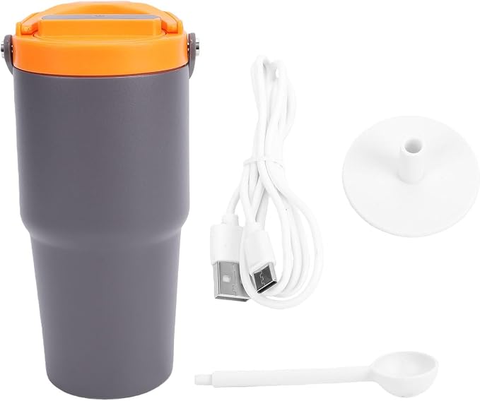 Focket Portable Coffee Maker, 600ml Insulated Stainless Steel Electric Coffee Extraction Mug Battery Operated Maker Cordless with USB Charging Safety Protection for - Image 6