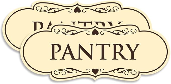 Designer Pantry Sign (Ivory/Dark Brown) - Small (2 Pack) by SignsByLITA