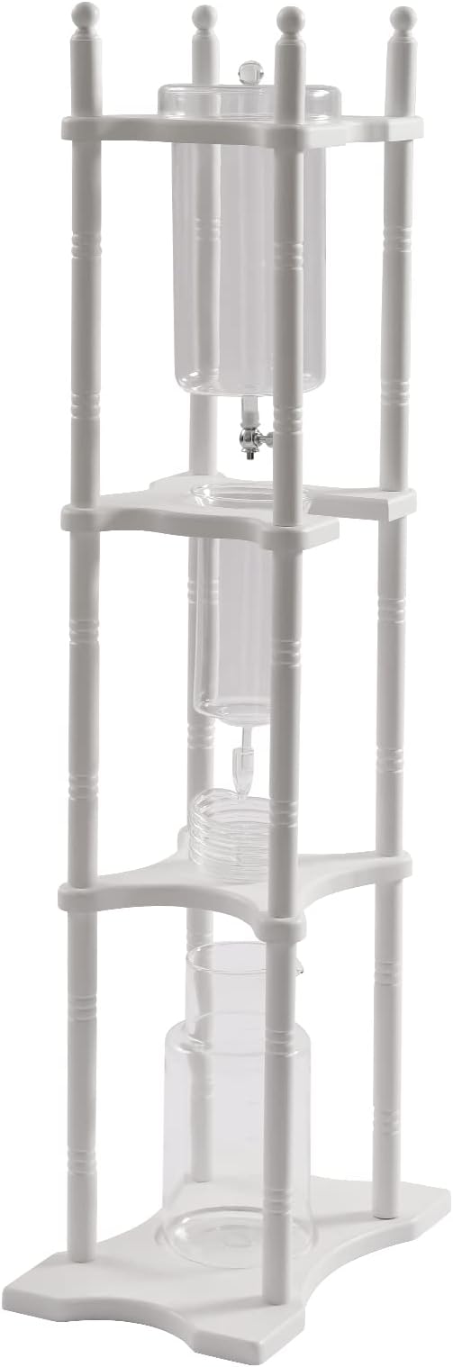 Cold Brew Drip Tower Cold Brew Maker Iced Coffee Maker Vertical Japanese Style 2500ml Cold Brew Coffee Machine With Slow Drip Technology and Bamboo Straight Frame for Home Office Drip Coffee Maker