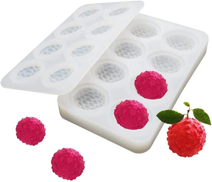 Silicone Mold Baking Pan Non-Stick Baking Pastry Chocolate Cake Dessert DIY Decoration Tools (2PCS Litchi Y_6.8x4x0.14 inch)