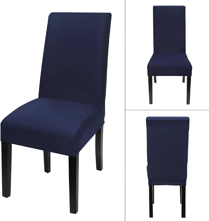 Fuloon Dining Chair Slipcover, Stretch Parson Chair Protector for Home | Solid Deep Blue, Set of 4, Super Fit, Stretch, Removable, Washable, Suits for Hotel, Dining Room, Ceremony, Banquet Party - Image 4