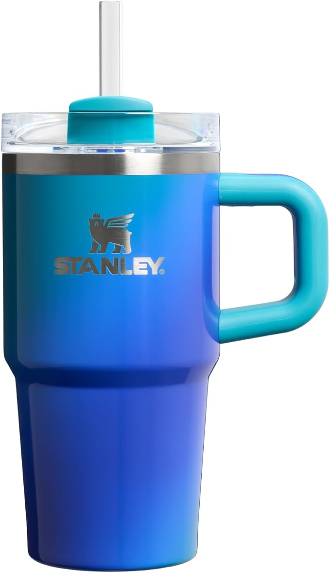STANLEY Quencher H2.0 Flow State Tumbler, 20 oz, Sea Glass Aura | Handle and Straw | 3-Position Lid | Cup Holder Compatible for Travel | Insulated Stainless Steel Cup | BPA-Free by Unknown