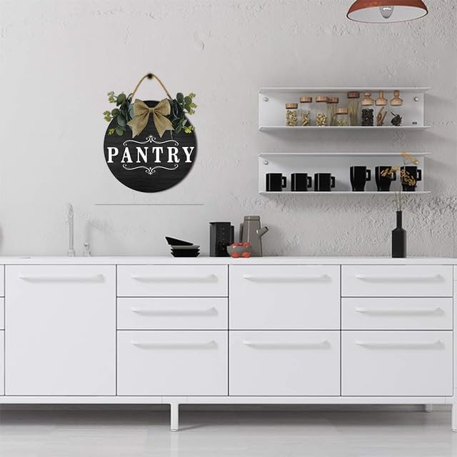 Pantry Signs Wall Art, Farmhosue Pantry Wall Decor, Rustic Wood Wall Hanging Plaque for Pantry Room Decor, Christmas Gift for Home 11" - Image 3
