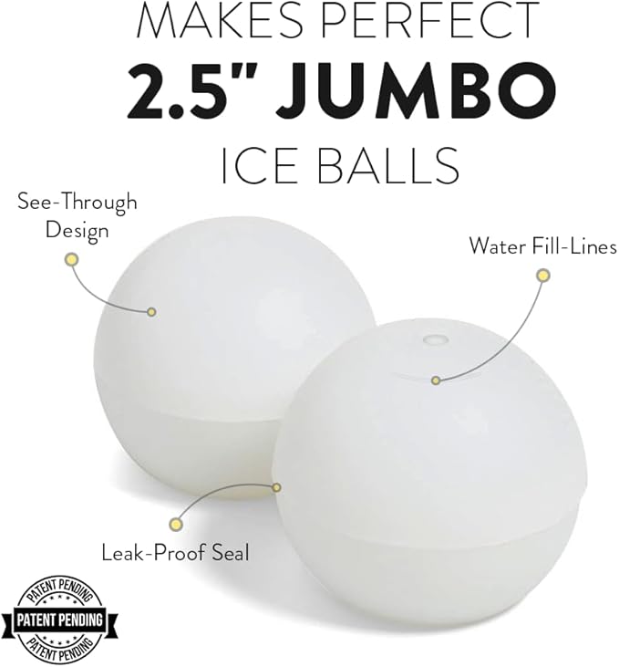 Pack of 2 Monogram Whiskey Ice Ball Maker Mold - Premium Silicone Sphere Mold A to Z letter Engraved - Ideal for Crafting Old Fashioned Cocktails – Easy Release & No Leak Design - ‘O’ letter