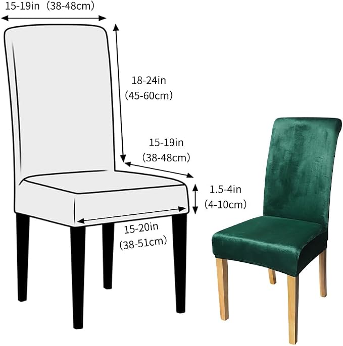 FORCHEER Chair Covers for Dining Chairs Set of 4,Velvet Light Grey Stretch Dining Room Chair Cover Kitchen Parsons Chair Slipcovers (Pack of 4, Velvet Velvet Jasper) - Image 5