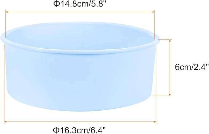 HARFINGTON 6 Pcs Round Cake Pans 6.4" Nonstick Quick Release Silicone Cake Mould Bakeware Tools for Baking Cupcakes Bread Pizza, Blue