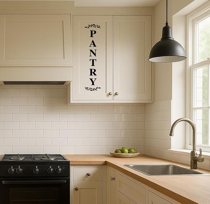 Pantry Door Decal – Black Vinyl Kitchen Sticker – Farmhouse Pantry Room Door Sign for Kitchen Wall or Glass, 17.7 x 4.3 Inch - Image 5