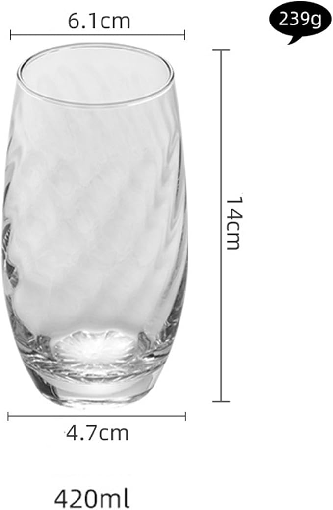 Glass Tumblers Textured Stemless Crystal Drinking Glasses Kitchen Glassware(Large) - Image 2