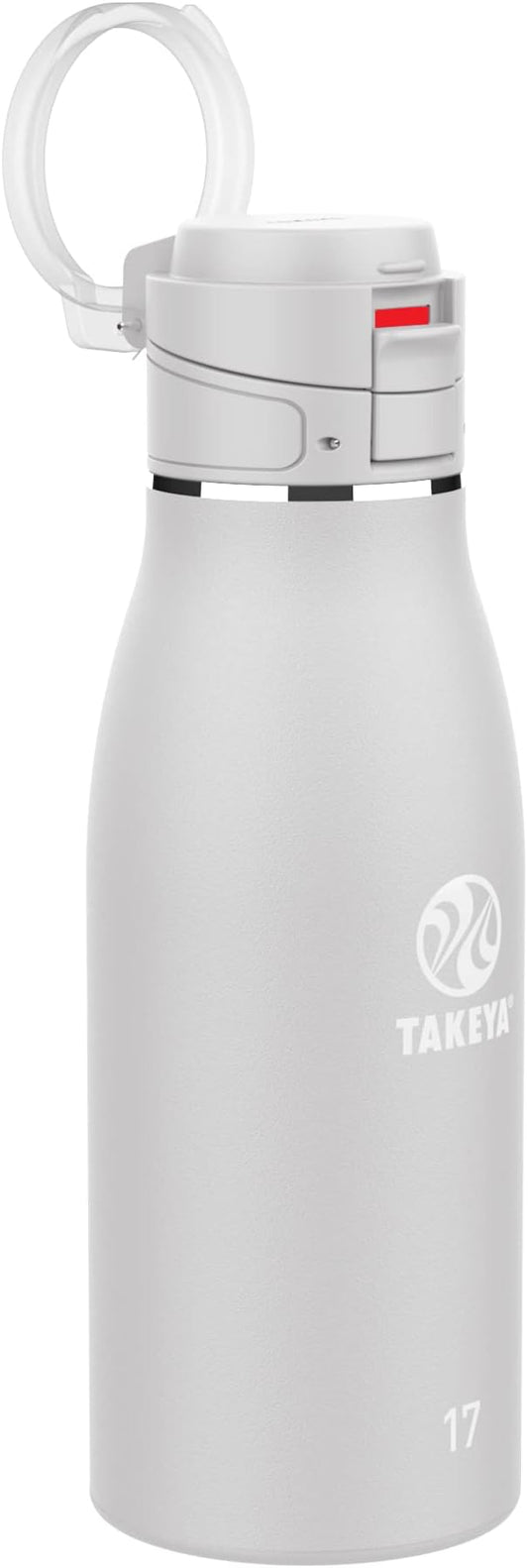 Takeya Traveler Stainless Steel Travel Coffee Mug with Flip-Lock Lid (17 oz, Dodgeball Grey) - Leakproof Insulated Mug for Coffee & Tea by Takeya