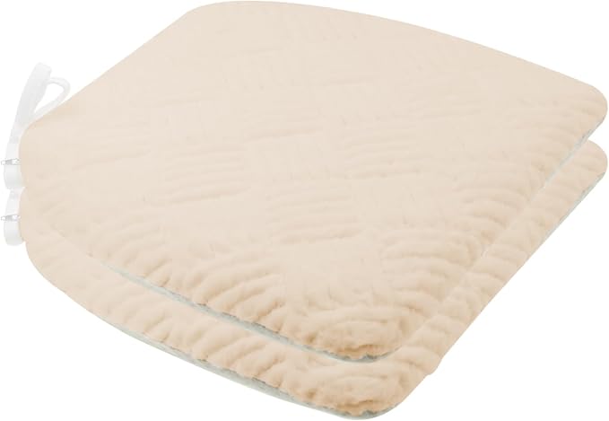 Plush Chair Cushion, Oval Chair Cushion Pad,Ultra Soft Nonslip Seat Pad,Comfortable Chair Cushion Cover,2PCS Memory Foam Chair Seat Cushion for Home Office Kitchen Dining Chairs Wheat by MetalTools