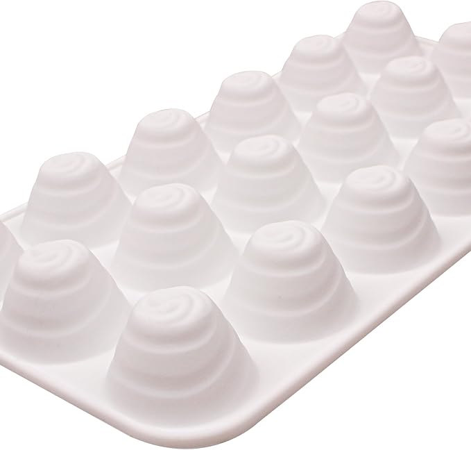 2Pcs 3D Spiral Shaped Silicone Baking Mold, 36-Cavity Nonstick Cream Shaped Cyclone Chocolate Mold for Mousse Cake Decoration, Silicone Spiral Flower Pan Mold for Candy Soap Ice Cube, White - Image 5