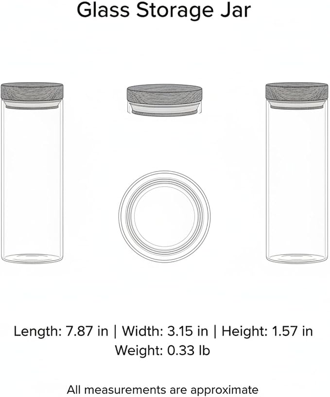 Clear Glass Storage Jar with Acacia Wood Lid - Kitchen Canister for Pantry Organization, Countertop Display, and Dry Food Storage - Image 7