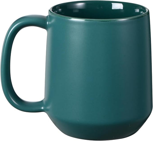Miicol Ceramic Coffee Mug, 16 oz Large Coffee Cup, Tea Mug with Handle, Flat Bottom Mug for Men, Women, Office, Microwave and Dishwasher Safe, Multi-Color, Turquoise by Miicol