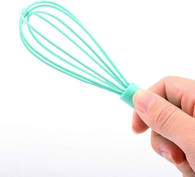 1Pc Black Mini Silicone Non-Stick Whisk, Milk and Egg Beater Blender, Hand Egg Mixer, Kitchen Whisks for Cooking, Baking, Mixing, Stirring, 6.7inch