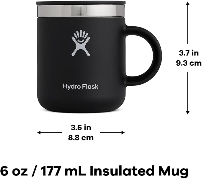 Hydro Flask Stainless Steel Mug - Insulated Travel Portable Coffee Tumbler with Handle, 6 fl oz - Image 5