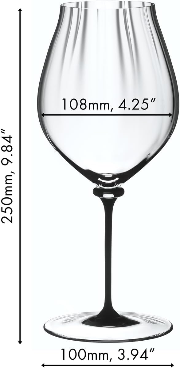 Riedel 4884/67 D Fatto A Mano Performance Pinot Noir Wine Glass, 29 oz, Clear, Black Stem - Image 4