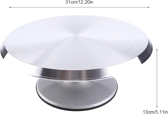 Cake Stand, Rotating Cake Turntable Revolving Cupcake Stand Metal Cupcake Decorating Pastry Baking Decor Tool Stable Base, Easy to Clean