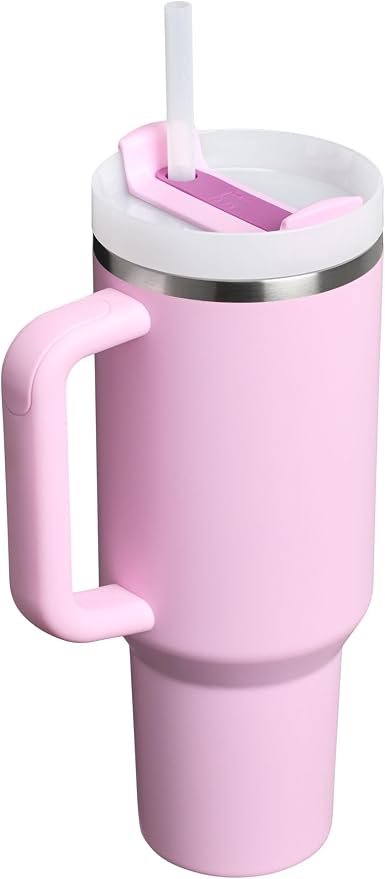 STANLEY Quencher H2.0 Flow State Tumbler, 40 oz, Cherry Blossom | Handle and Straw | 3-Position Lid | Cup Holder Compatible for Travel | Insulated Stainless Steel Cup | BPA-Free - Image 3