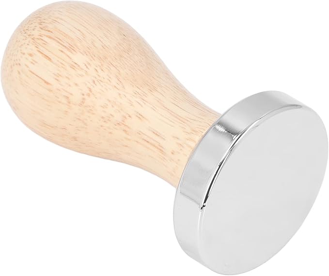 49mm Coffee Tamper, Stainless Steel Espresso Tamper Coffee Press Tool with Wooden Handle Espresso Machines Accessory