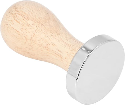 49mm Coffee Tamper, Stainless Steel Espresso Tamper Coffee Press Tool with Wooden Handle Espresso Machines Accessory