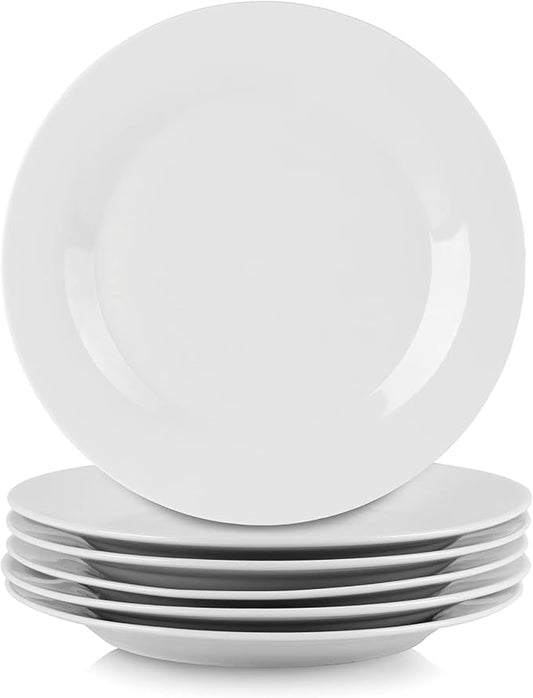 10 Strawberry Street Simply White 7.5" Round Salad Plate, Set of 6 by 10StrawberryStreet