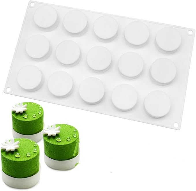 Round Cake Silicone Baking Mold Circular Chocolate Candy Biscuit Ice Cube Making Tool Soap Candle Mould Home Decor (Round H_11.84 X6.84 X0.84 inch) - Image 2