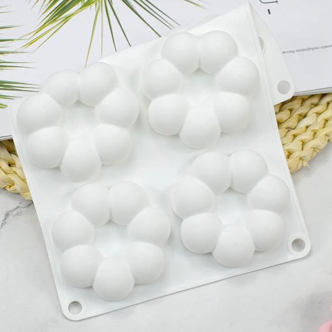 mostsom Silicone Mold Flower Shaped Silicone Donut Molds, Baking Pans, 6-Cavity Reusable Cake Maker Cookie Tray for Kitchen, Dishwasher, Oven, Microwave, Freezer Safe (Flower Donut J)
