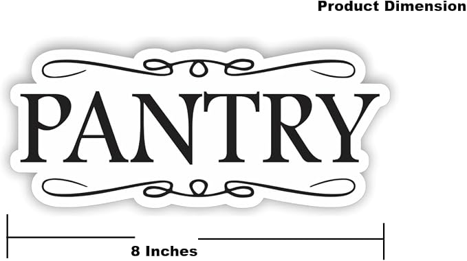 AK Traders Inc - Pantry Vinyl Wall Decal | Kitchen Decor | Wall Art Quote | Black Letter Print | Modern Style | Waterproof | Size: 8" *White Background* | Adults | All Seasons - Image 2