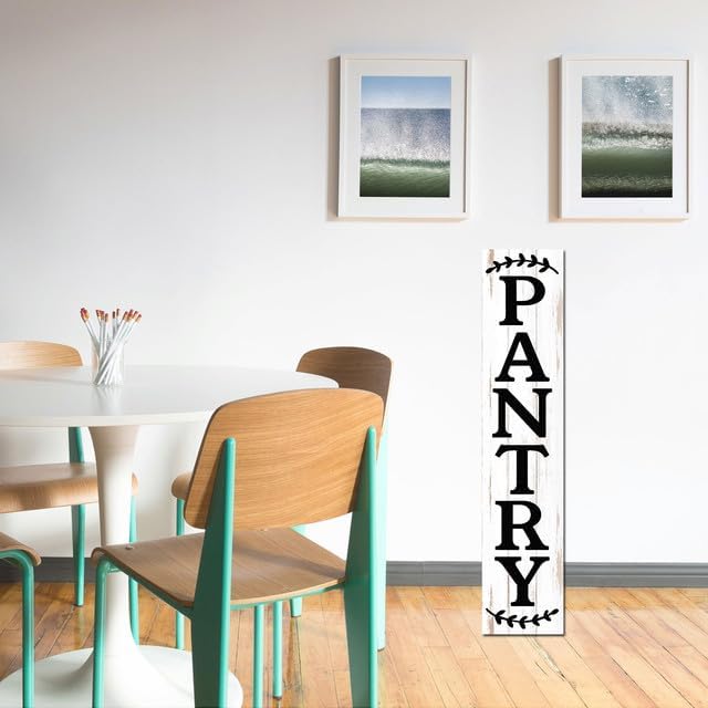 Vertical Pantry Sign Wall Decor 8"x48" Pantry Decor Farmhouse Wood Large Pantry Sign for Hanging Kitchen Sign Wood Sign Vertical Sign Wood Sign Kitchen Wall Art Decor Hanging Plaque Sign - Image 3
