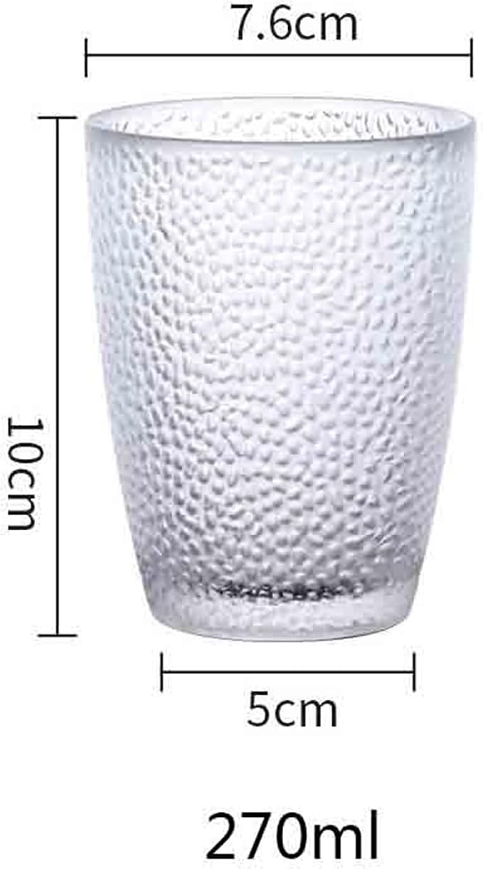 drinking glassware Stackable Heat-resistant Water Cup for Juice Beer(Clear,Medium) - Image 2